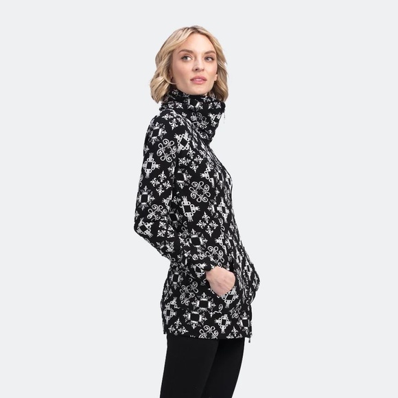 Tonia Debellis Molly Jacket in Signature Logo in Black White Size XL - Picture 2 of 14